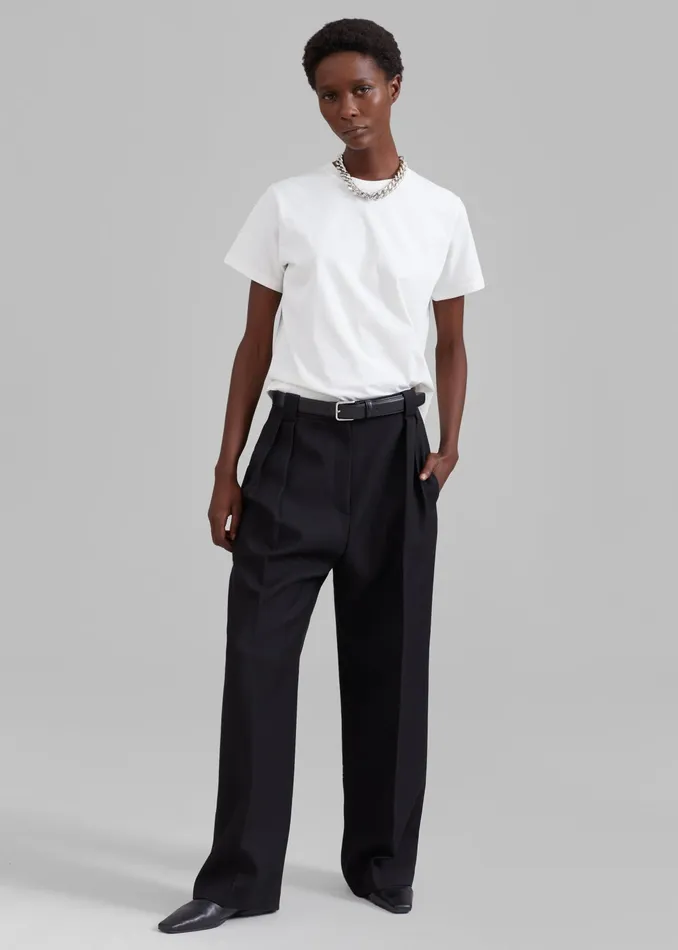 The Frankie Shop Bottoms Cian Pintuck Trousers 8211 Black 8211 Women