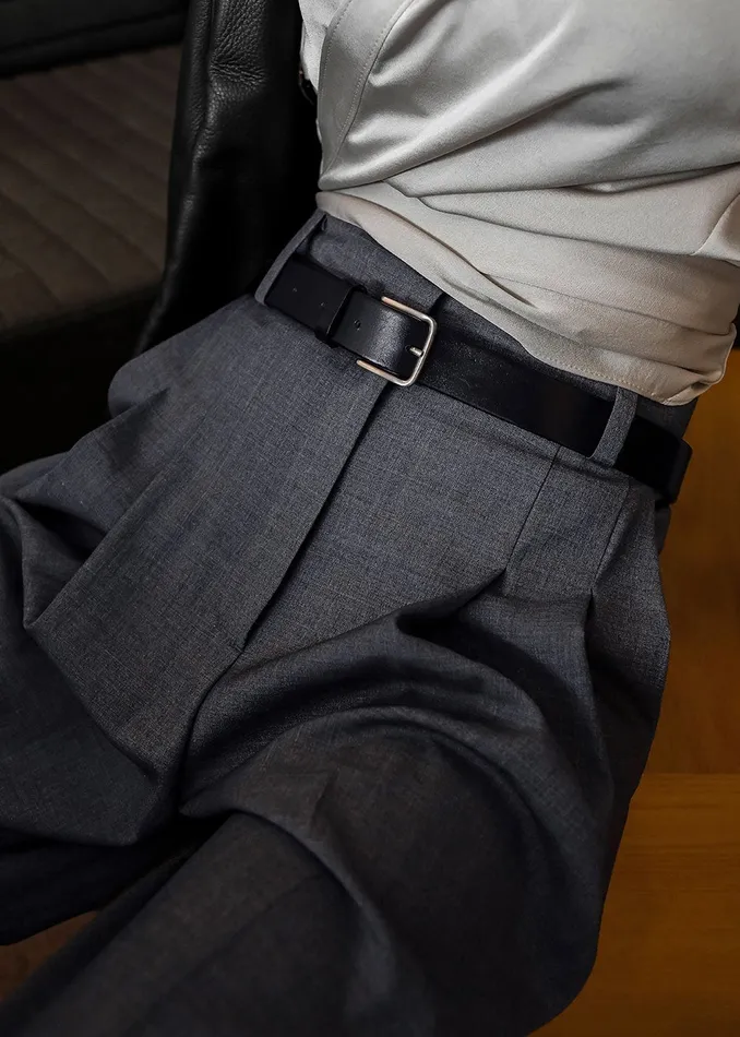 The Frankie Shop Bottoms Gelso Pleated Trousers 8211 Dark Grey Melange 8211 Women The Frankie Shop Bottoms Gelso Pleated Trousers 8211 Dark Grey Melange 8211 Women