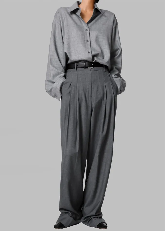 The Frankie Shop Bottoms Gelso Pleated Trousers 8211 Dark Grey Melange 8211 Women