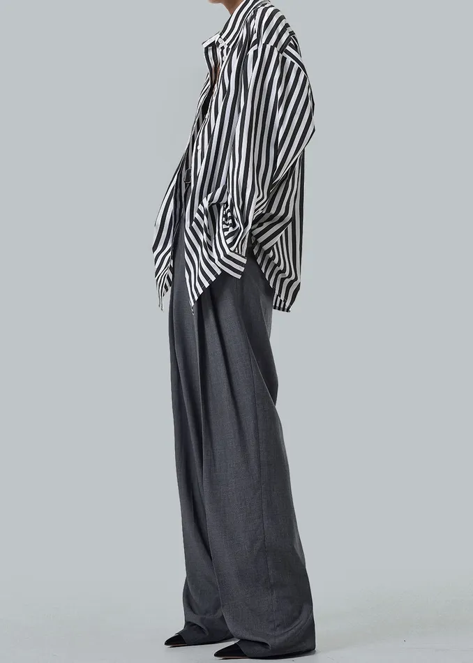 The Frankie Shop Bottoms Gelso Pleated Trousers 8211 Dark Grey Melange 8211 Women