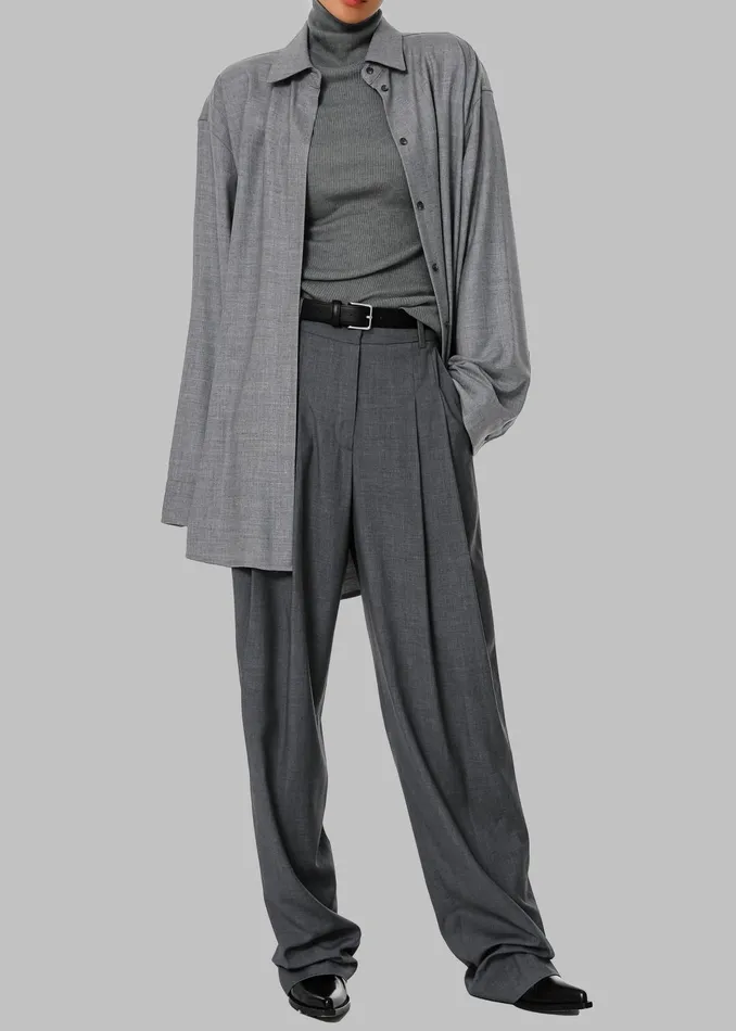 The Frankie Shop Bottoms Gelso Pleated Trousers 8211 Dark Grey Melange 8211 Women