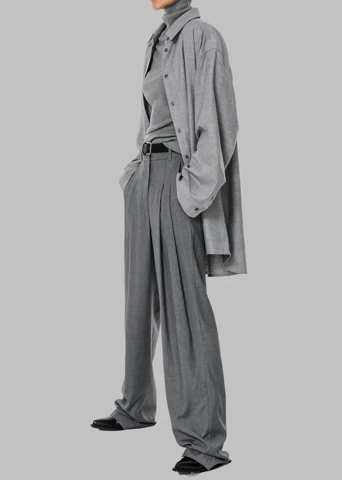 The Frankie Shop Bottoms Gelso Pleated Trousers 8211 Dark Grey Melange 8211 Women