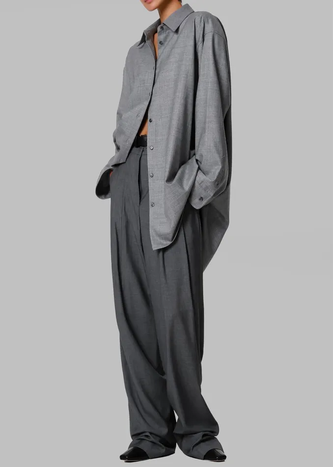 The Frankie Shop Bottoms Gelso Pleated Trousers 8211 Dark Grey Melange 8211 Women