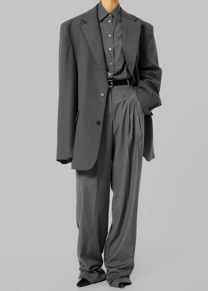 The Frankie Shop Bottoms Gelso Pleated Trousers 8211 Dark Grey Melange 8211 Women