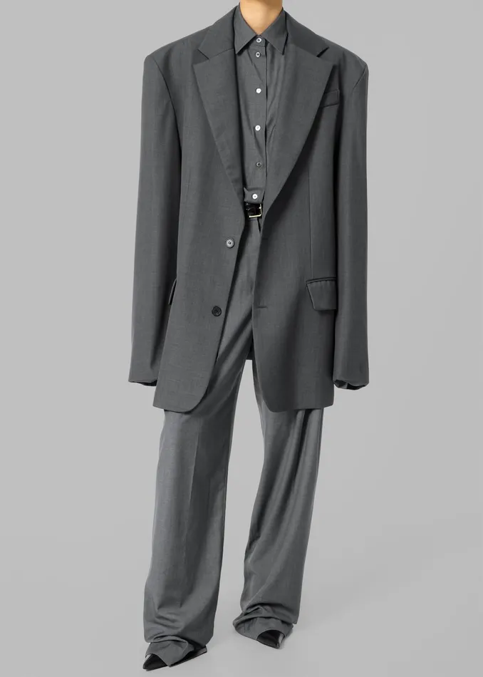 The Frankie Shop Bottoms Gelso Pleated Trousers 8211 Dark Grey Melange 8211 Women