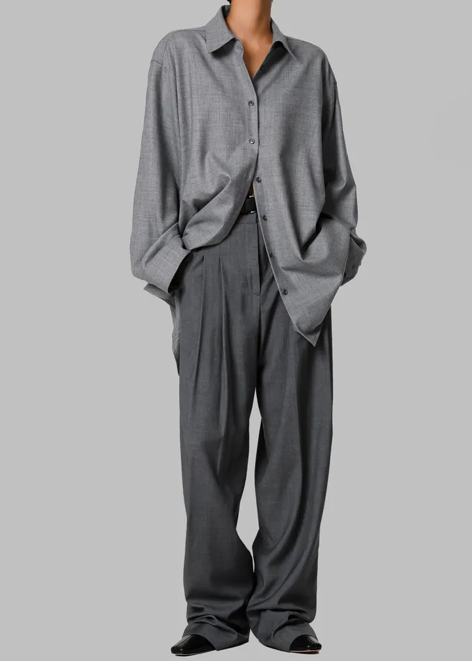 The Frankie Shop Bottoms Gelso Pleated Trousers 8211 Dark Grey Melange 8211 Women