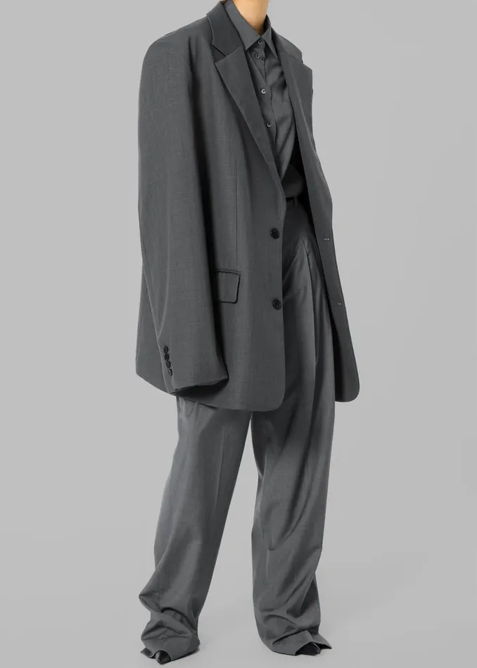 The Frankie Shop Bottoms Gelso Pleated Trousers 8211 Dark Grey Melange 8211 Women