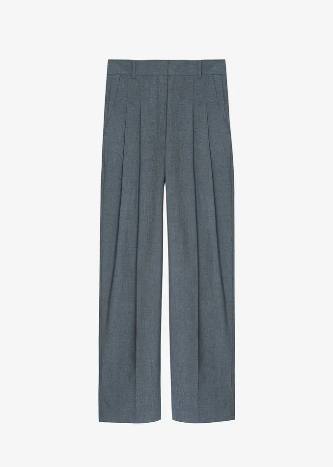 The Frankie Shop Bottoms Gelso Pleated Trousers 8211 Dark Grey Melange 8211 Women