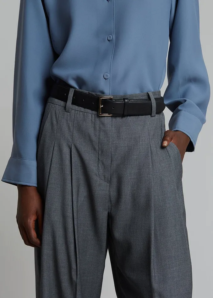 The Frankie Shop Bottoms Gelso Pleated Trousers 8211 Dark Grey Melange 8211 Women
