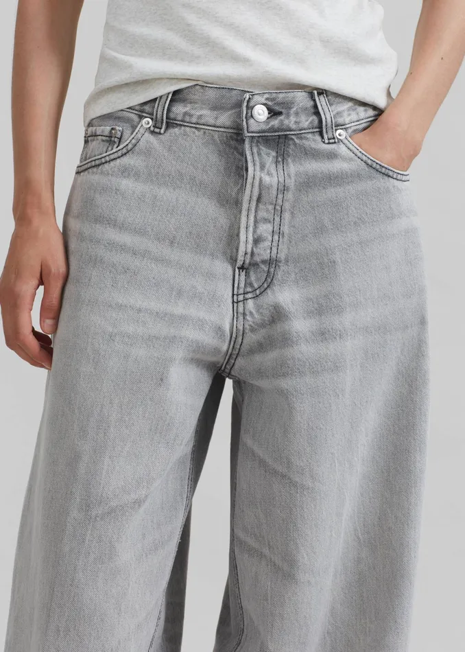 The Frankie Shop Bottoms Haikure Bethany Wide Leg Jeans 8211 Fog Grey 8211 Women