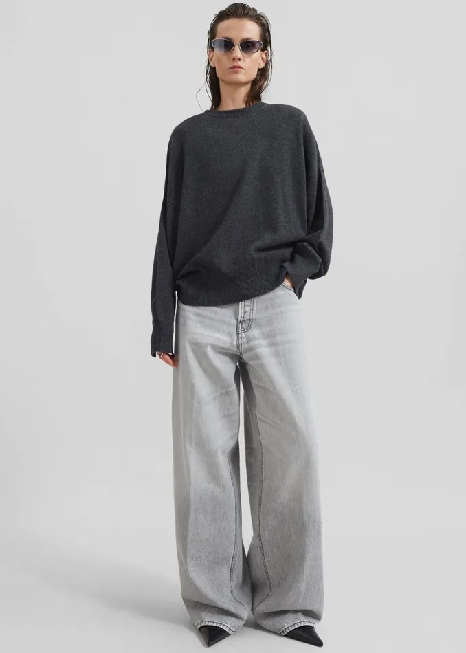 The Frankie Shop Bottoms Haikure Bethany Wide Leg Jeans 8211 Fog Grey 8211 Women