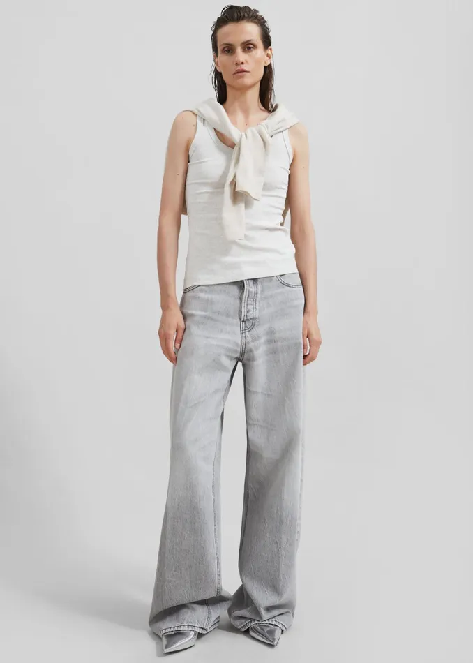 The Frankie Shop Bottoms Haikure Bethany Wide Leg Jeans 8211 Fog Grey 8211 Women