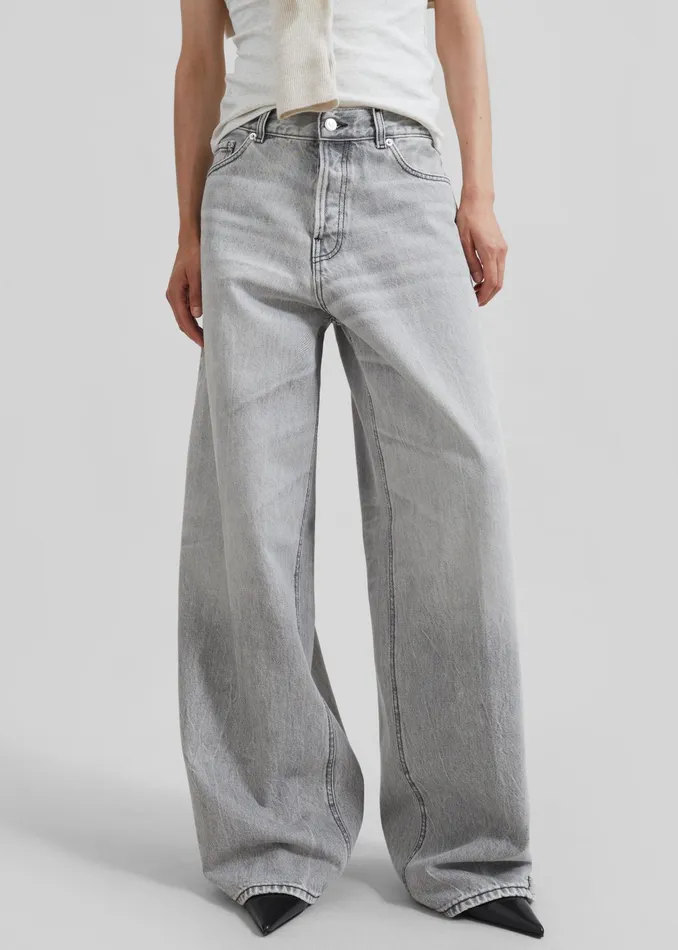 The Frankie Shop Bottoms Haikure Bethany Wide Leg Jeans 8211 Fog Grey 8211 Women