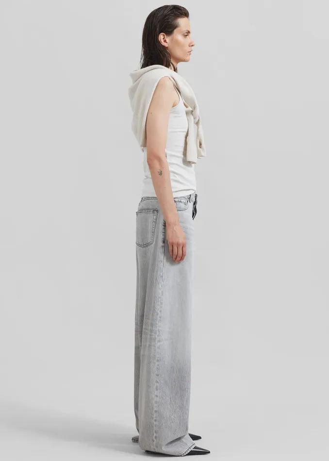 The Frankie Shop Bottoms Haikure Bethany Wide Leg Jeans 8211 Fog Grey 8211 Women
