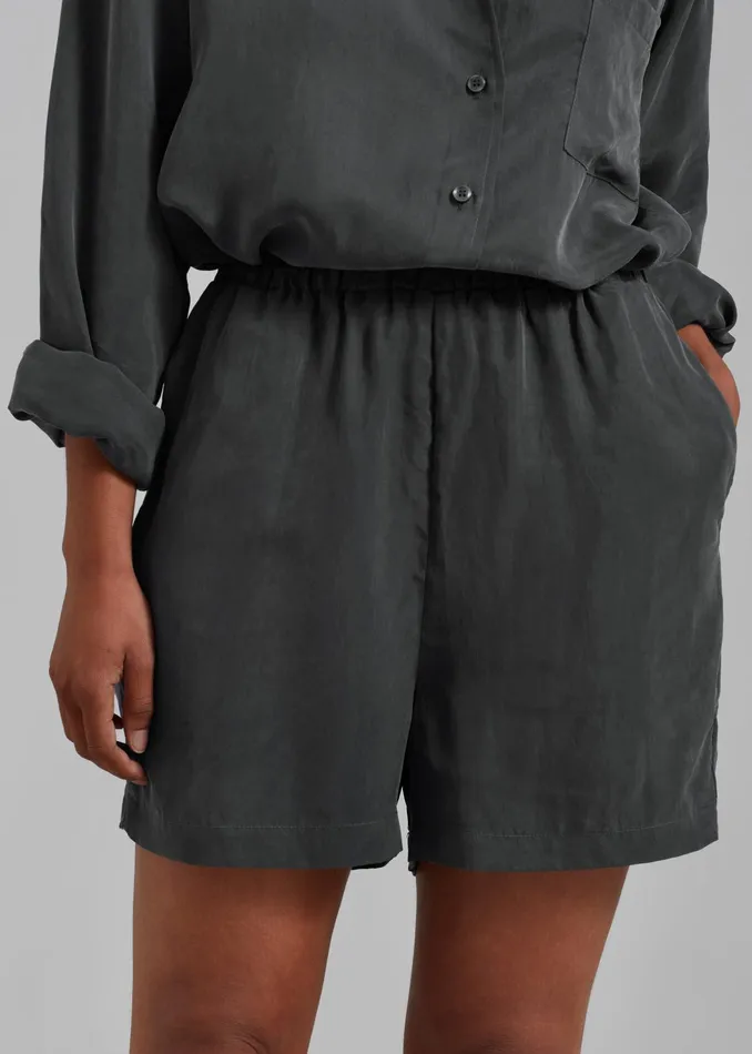 The Frankie Shop Bottoms Haneul Shorts 8211 Charcoal 8211 Women