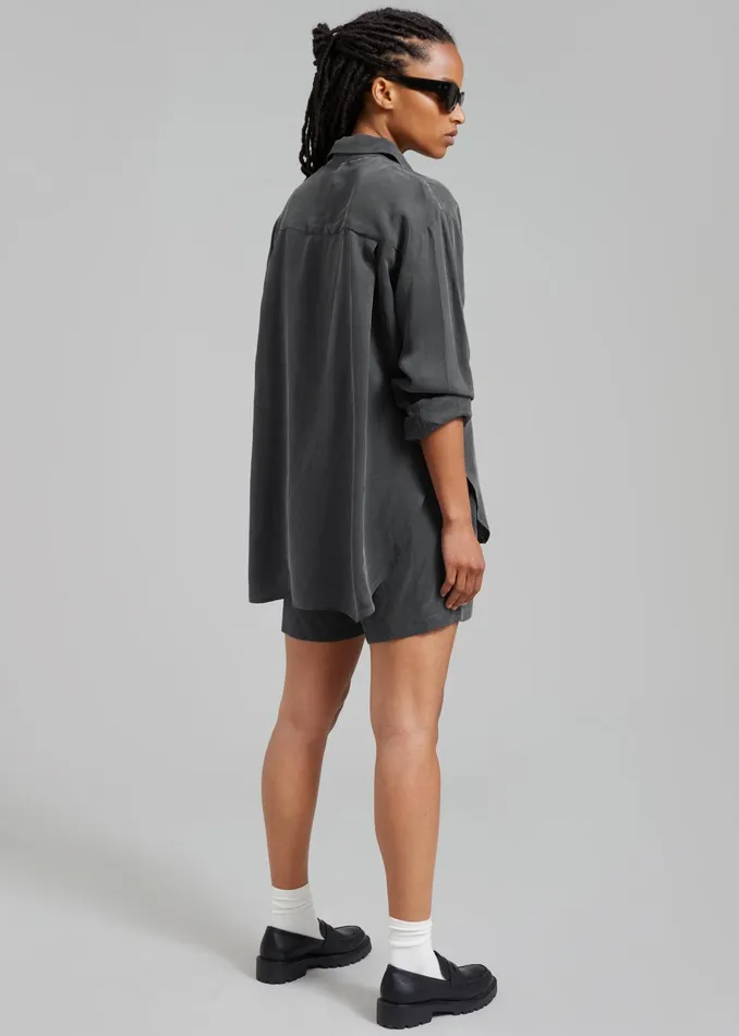 The Frankie Shop Bottoms Haneul Shorts 8211 Charcoal 8211 Women