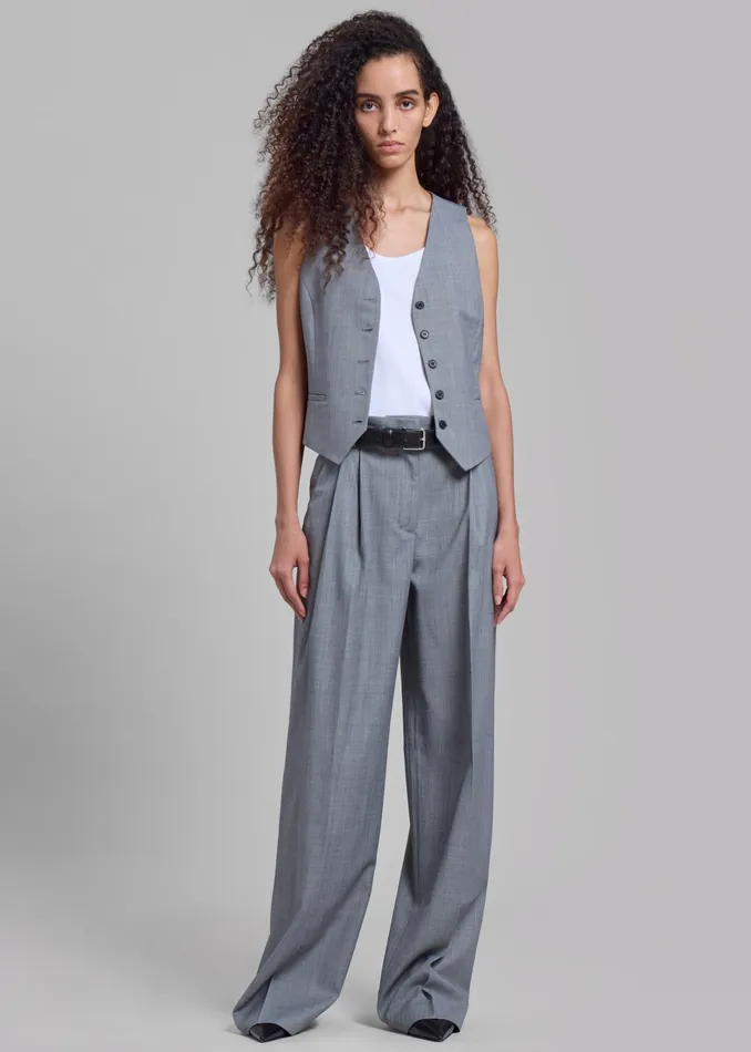 The Frankie Shop Bottoms Jorae Pleated Trousers 8211 Grey 8211 Women