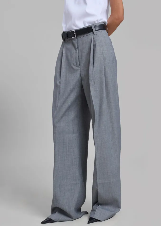 The Frankie Shop Bottoms Jorae Pleated Trousers 8211 Grey 8211 Women
