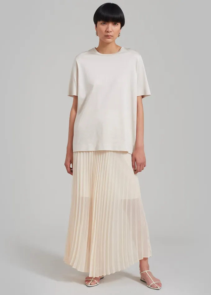 The Frankie Shop Bottoms Kaya Pleated Maxi Skirt 8211 Beige 8211 Women