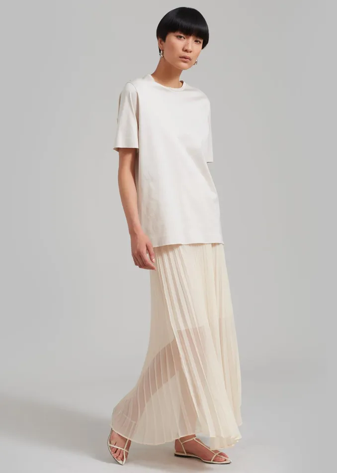 The Frankie Shop Bottoms Kaya Pleated Maxi Skirt 8211 Beige 8211 Women