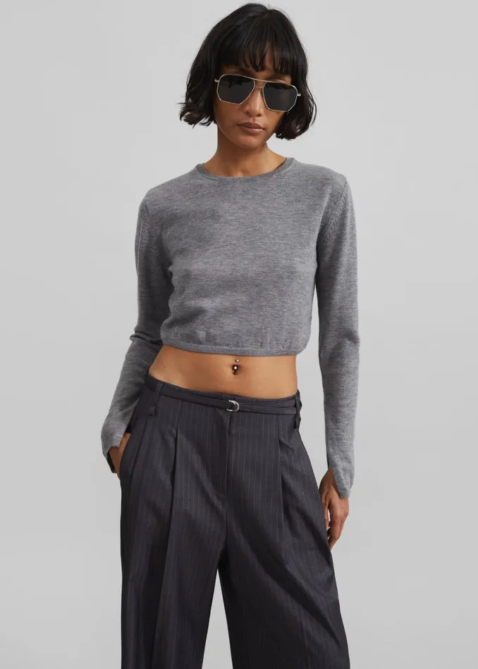 The Frankie Shop Bottoms Loma Pintuck Trousers 8211 CharcoalWhite Pinstripe 8211 Women
