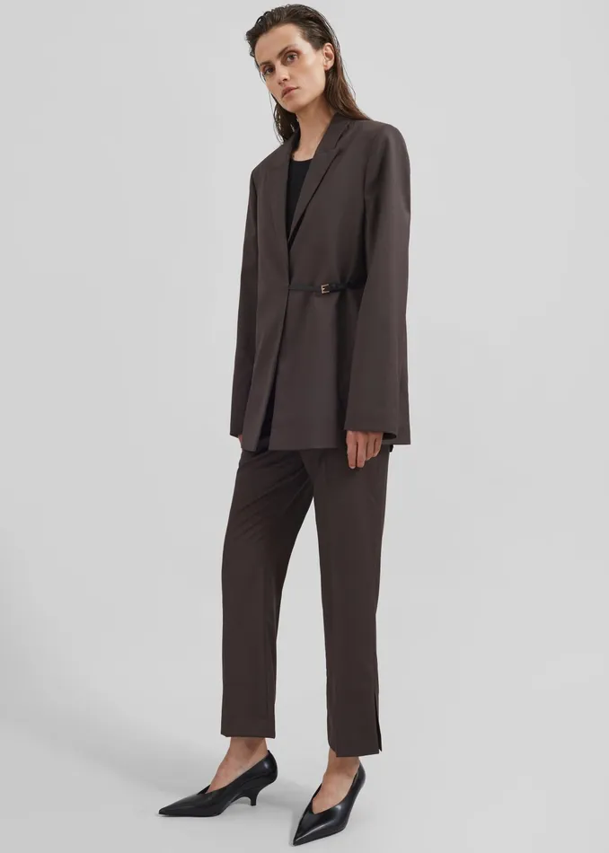 The Frankie Shop Bottoms Loulou Studio Dorkas Pants 8211 Choco 8211 Women