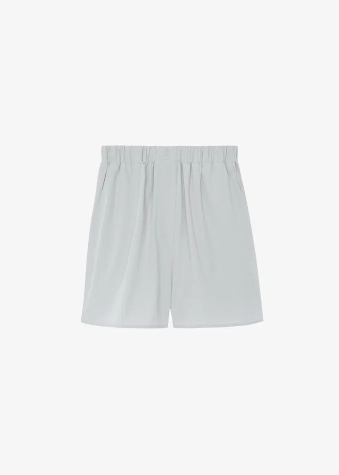 The Frankie Shop Bottoms Lui Organic Cotton Boxer Shorts 8211 Ice 8211 Women