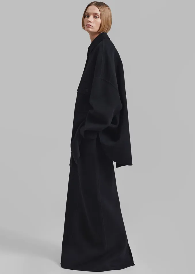 The Frankie Shop Bottoms Malvo Long Wool Pencil Skirt 8211 Black 8211 Women