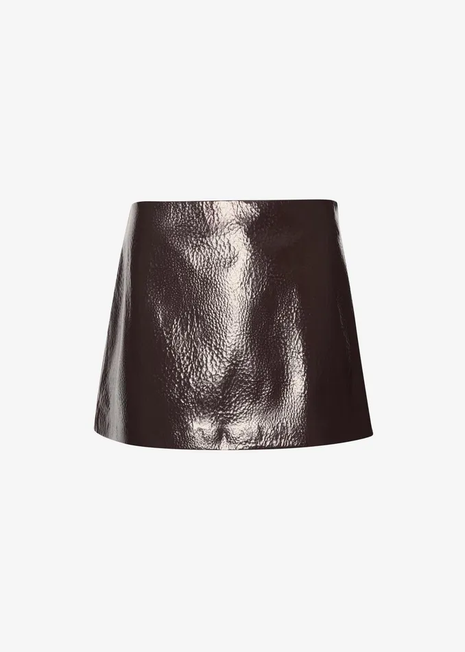 The Frankie Shop Bottoms Mary Crackled Faux Leather Mini Skirt 8211 Brown 8211 Women