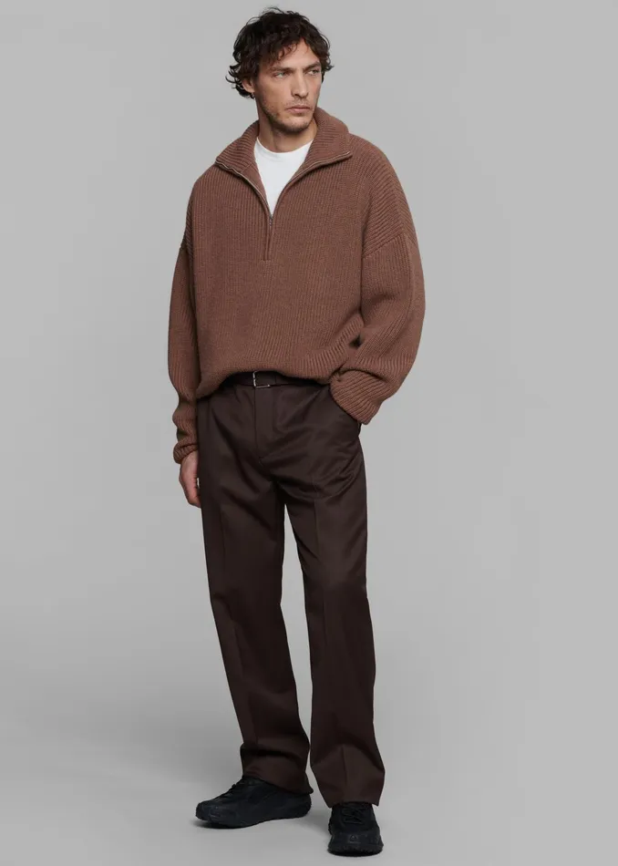The Frankie Shop Bottoms Mason Wool Trousers 8211 Brown 8211 Men
