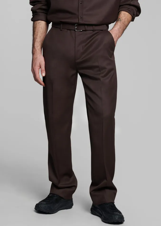 The Frankie Shop Bottoms Mason Wool Trousers 8211 Brown 8211 Men