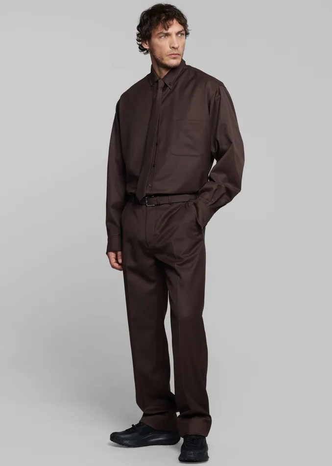 The Frankie Shop Bottoms Mason Wool Trousers 8211 Brown 8211 Men