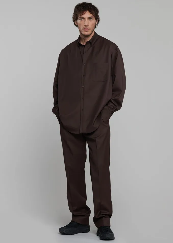 The Frankie Shop Bottoms Mason Wool Trousers 8211 Brown 8211 Men