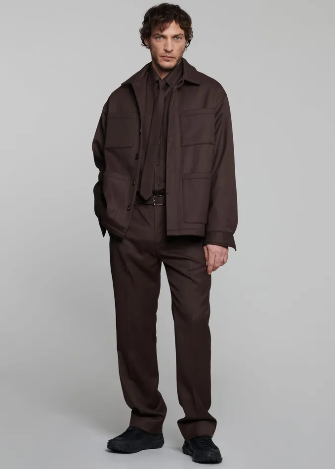 The Frankie Shop Bottoms Mason Wool Trousers 8211 Brown 8211 Men