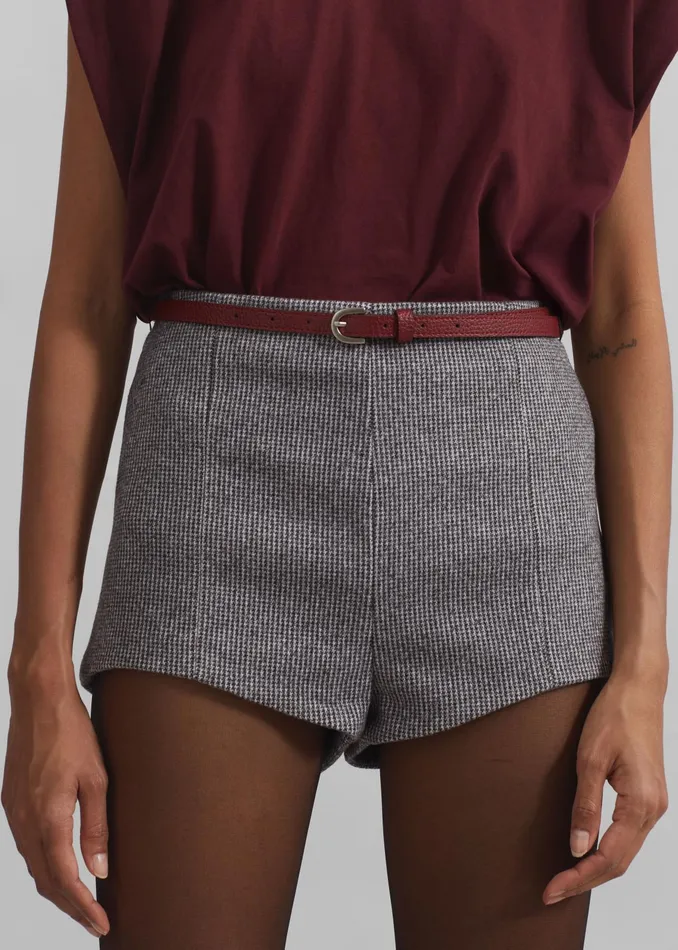 The Frankie Shop Bottoms Mevra Houndstooth Hot Pants 8211 Grey 8211 Women