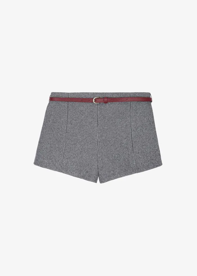 The Frankie Shop Bottoms Mevra Houndstooth Hot Pants 8211 Grey 8211 Women