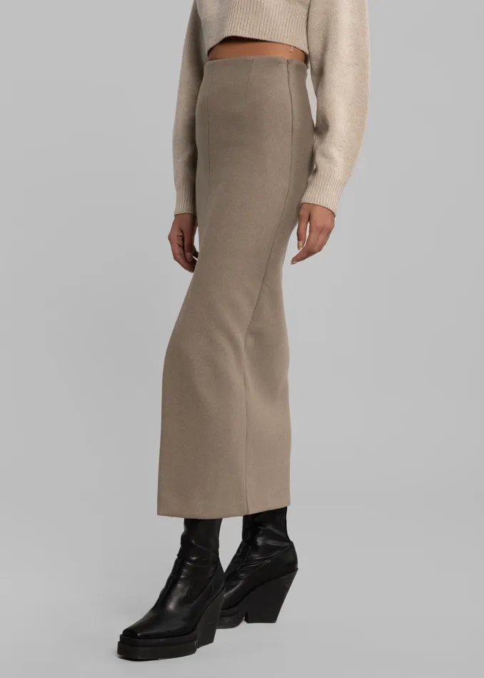 The Frankie Shop Bottoms Neasi WoolBlend Pencil Skirt 8211 Taupe 8211 Women