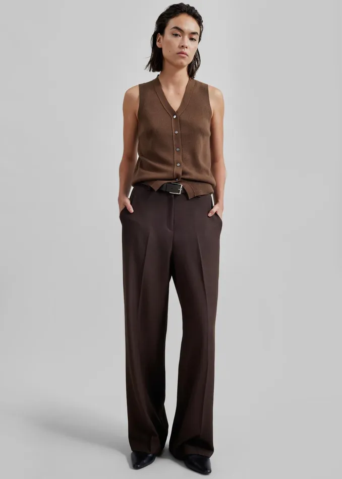 The Frankie Shop Bottoms Nisha Pintuck Trousers 8211 Brown 8211 Women