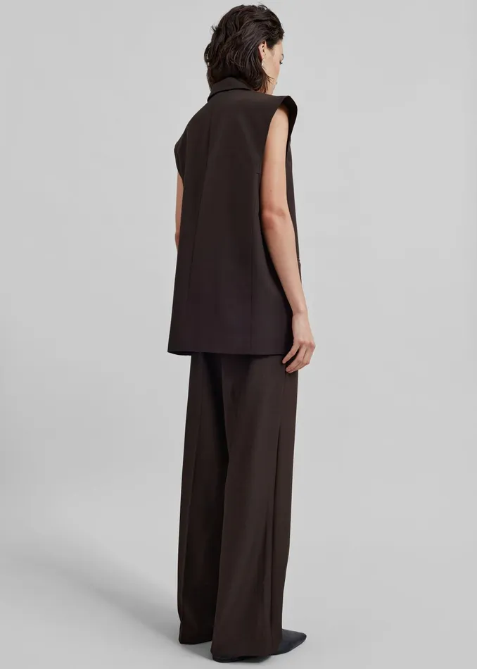 The Frankie Shop Bottoms Nisha Pintuck Trousers 8211 Brown 8211 Women