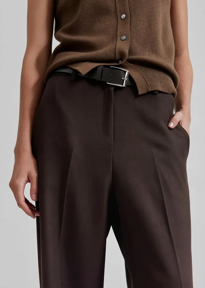 The Frankie Shop Bottoms Nisha Pintuck Trousers 8211 Brown 8211 Women
