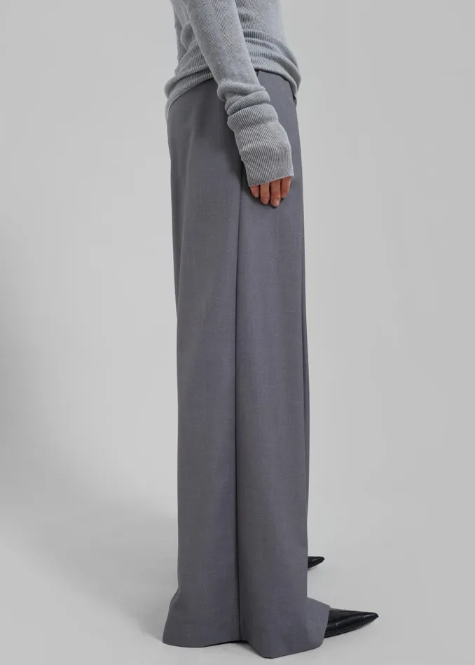The Frankie Shop Bottoms Noor Wide Pants 8211 Grey 8211 Women
