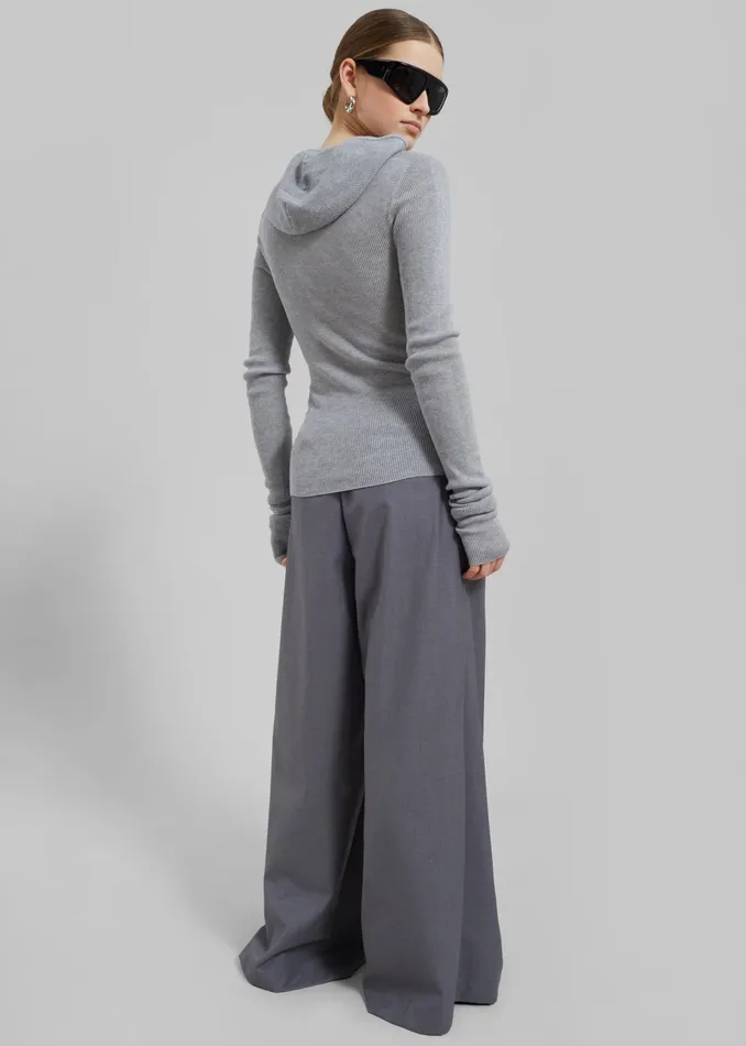 The Frankie Shop Bottoms Noor Wide Pants 8211 Grey 8211 Women