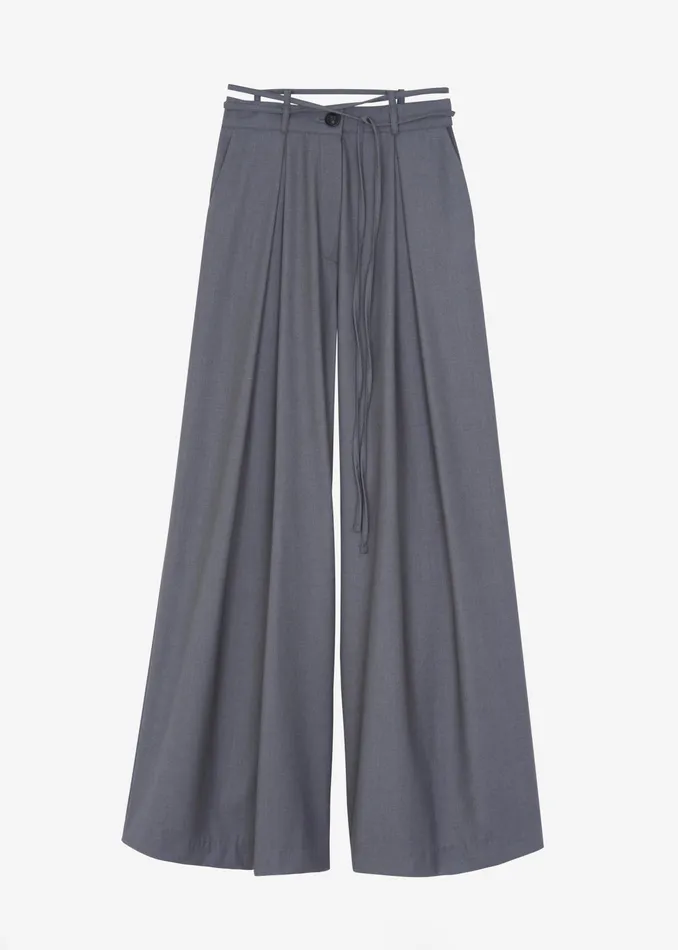 The Frankie Shop Bottoms Noor Wide Pants 8211 Grey 8211 Women