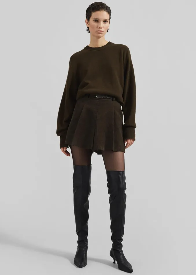 The Frankie Shop Bottoms Oreni Corduroy Skort 8211 Khaki 8211 Women