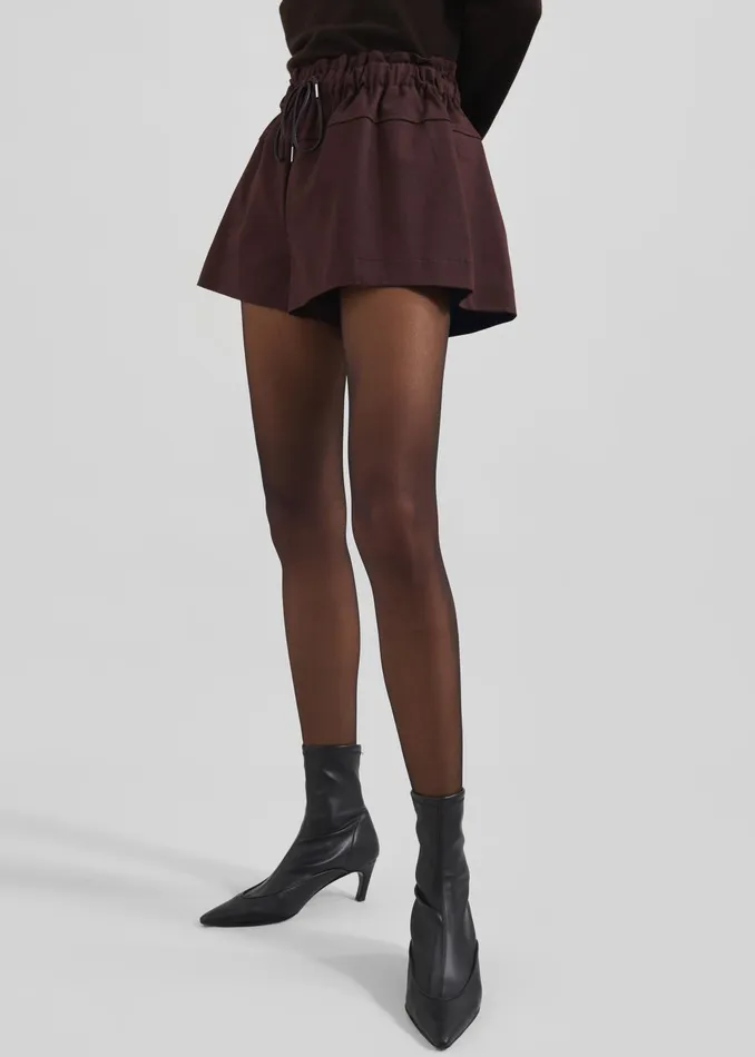 The Frankie Shop Bottoms Pomona Shorts 8211 Burgundy 8211 Women