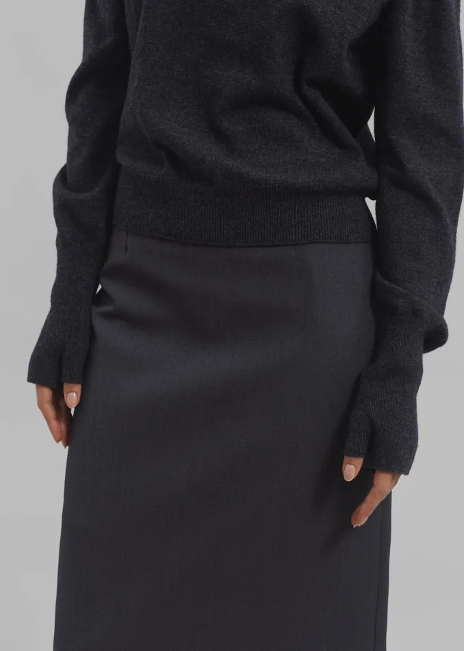 The Frankie Shop Bottoms Roane Midi Skirt 8211 Charcoal 8211 Women