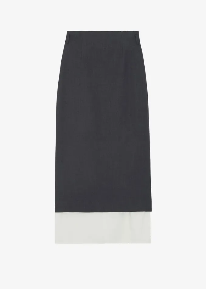 The Frankie Shop Bottoms Roane Midi Skirt 8211 Charcoal 8211 Women