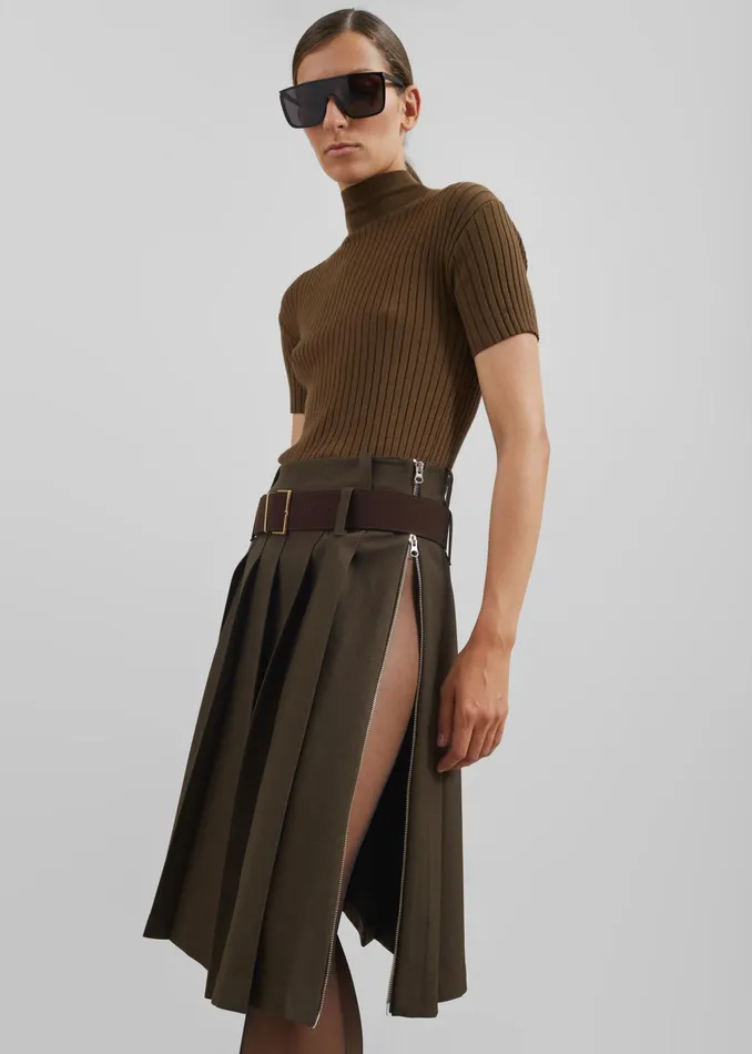 The Frankie Shop Bottoms Sarina Pleated Skirt 8211 Brown 8211 Women
