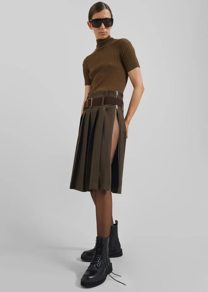 The Frankie Shop Bottoms Sarina Pleated Skirt 8211 Brown 8211 Women
