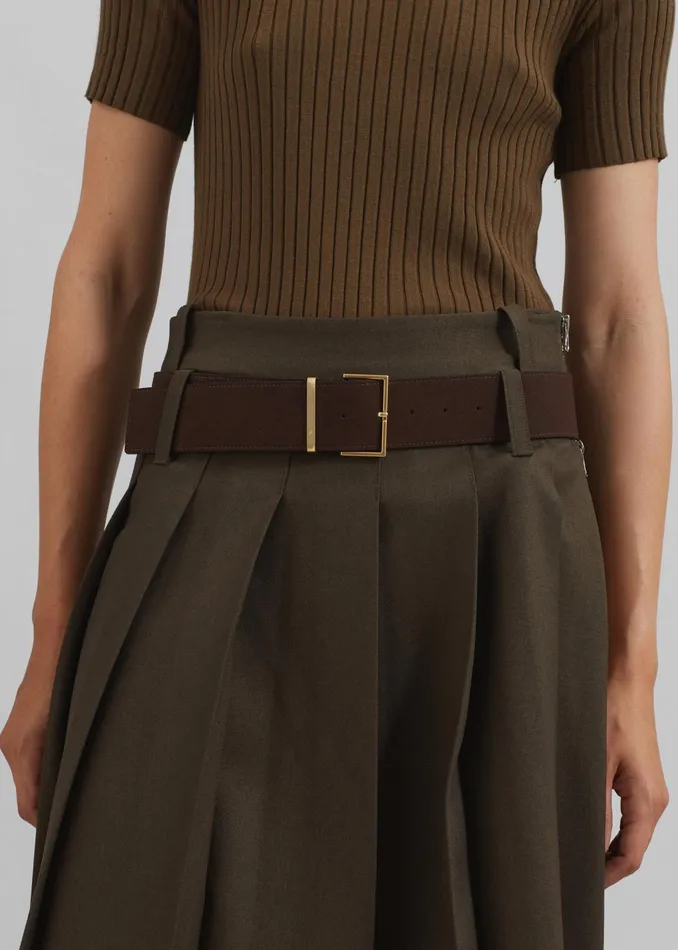 The Frankie Shop Bottoms Sarina Pleated Skirt 8211 Brown 8211 Women